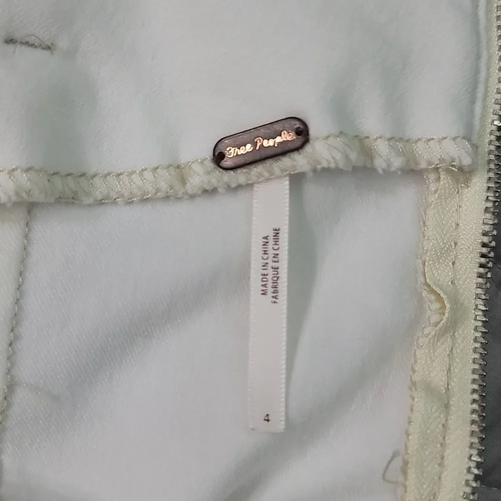 Free People white stretch denim skirt size 4